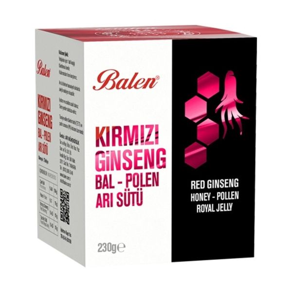 Balen Kırmızı Ginseng Bal Polen Arısütü Macun 230gr