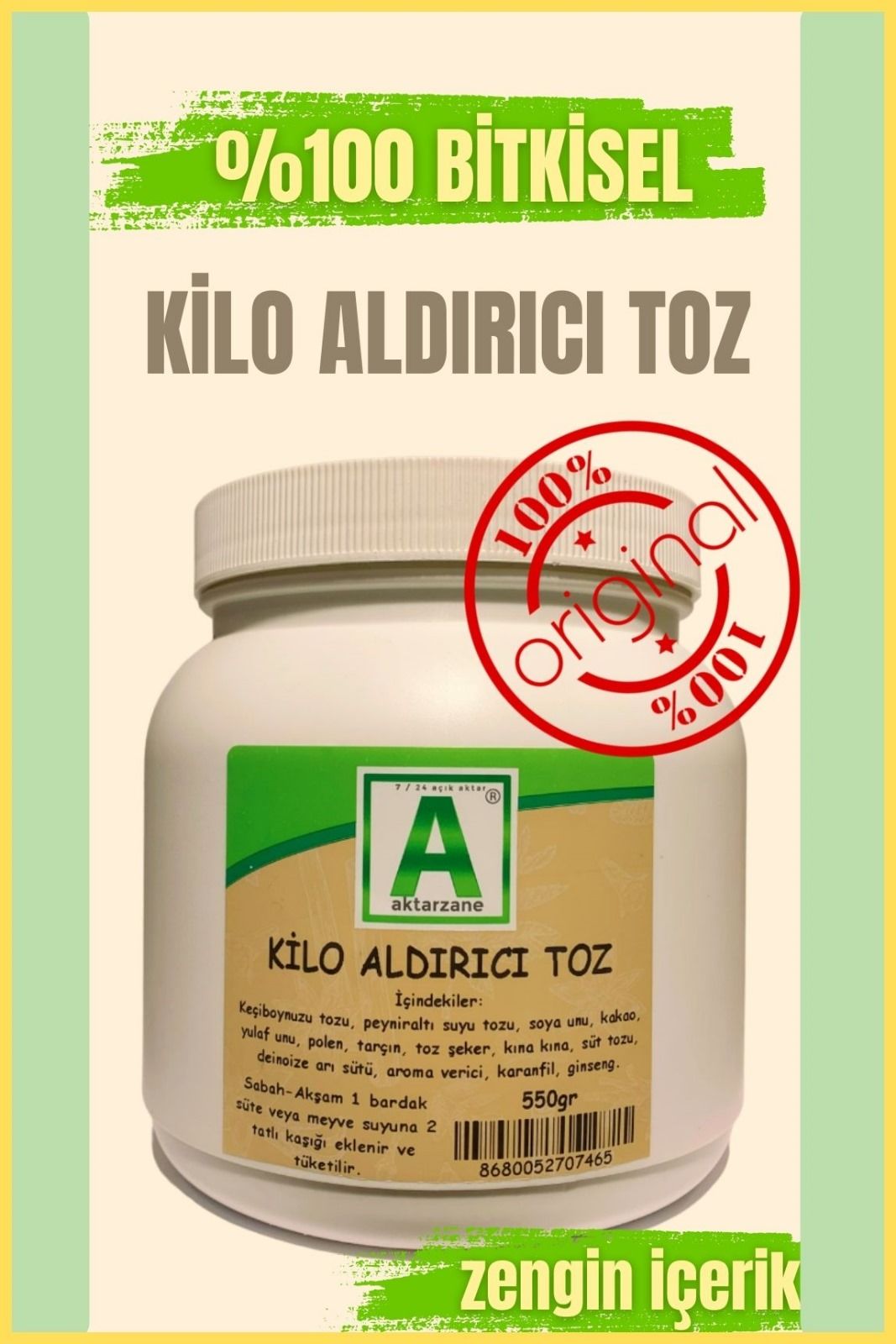 Aktarzane Kilo Aldırıcı Toz 550gr