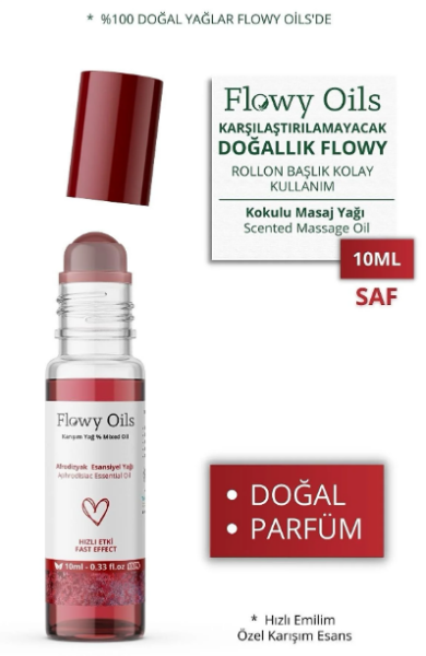 Flowy Oils Afrodizyak Özel Karışım Esansiyel Yağ Uçucu Yağ Karışımı Afrodizyak Etkili Koku, Esans Doğal 10ml