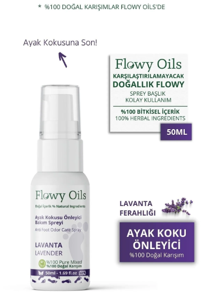 Ayak Koku Giderici Lavanta Kokulu Bitkisel Içerik Ayak Deodarant Ayak Koku Önleyici Sprey 50ml