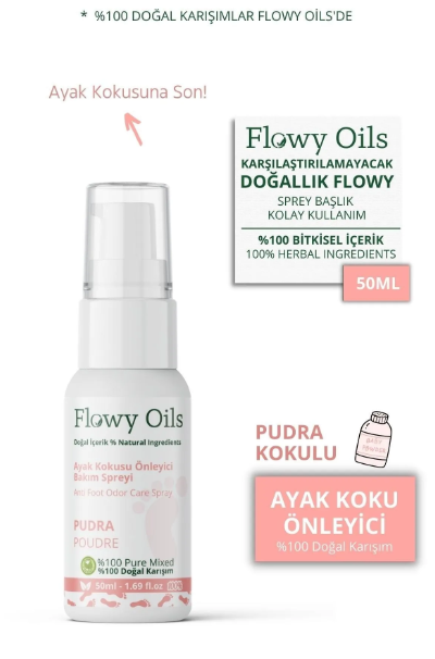 Ayak Koku Giderici Pudra Kokulu Bitkisel Içerik Ayak Deodarant Ayak Koku Önleyici Sprey 50ml