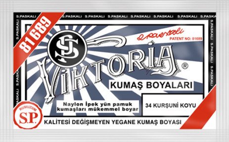 Viktoria Kumaş Boyası Kot Naylon İpek Yük Pamuk Boyası 34 Kurşuni Koyu