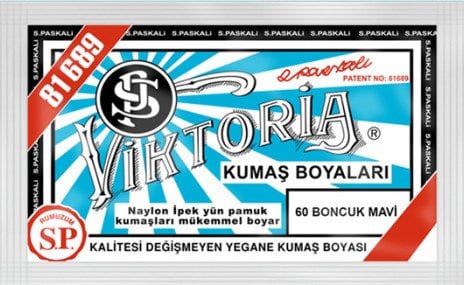 Viktoria Kumaş Boyası Kot Naylon İpek Yük Pamuk Boyası 60 Boncuk Mavi