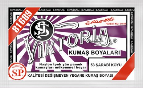 Viktoria Kumaş Boyası Kot Naylon İpek Yük Pamuk Boyası 53 Şarabi Koyu