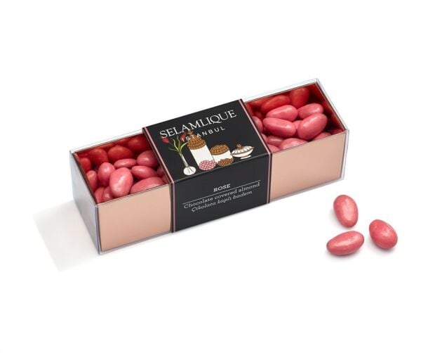 GÜLLÜ ÇİKOLATALI BADEMLER 250G