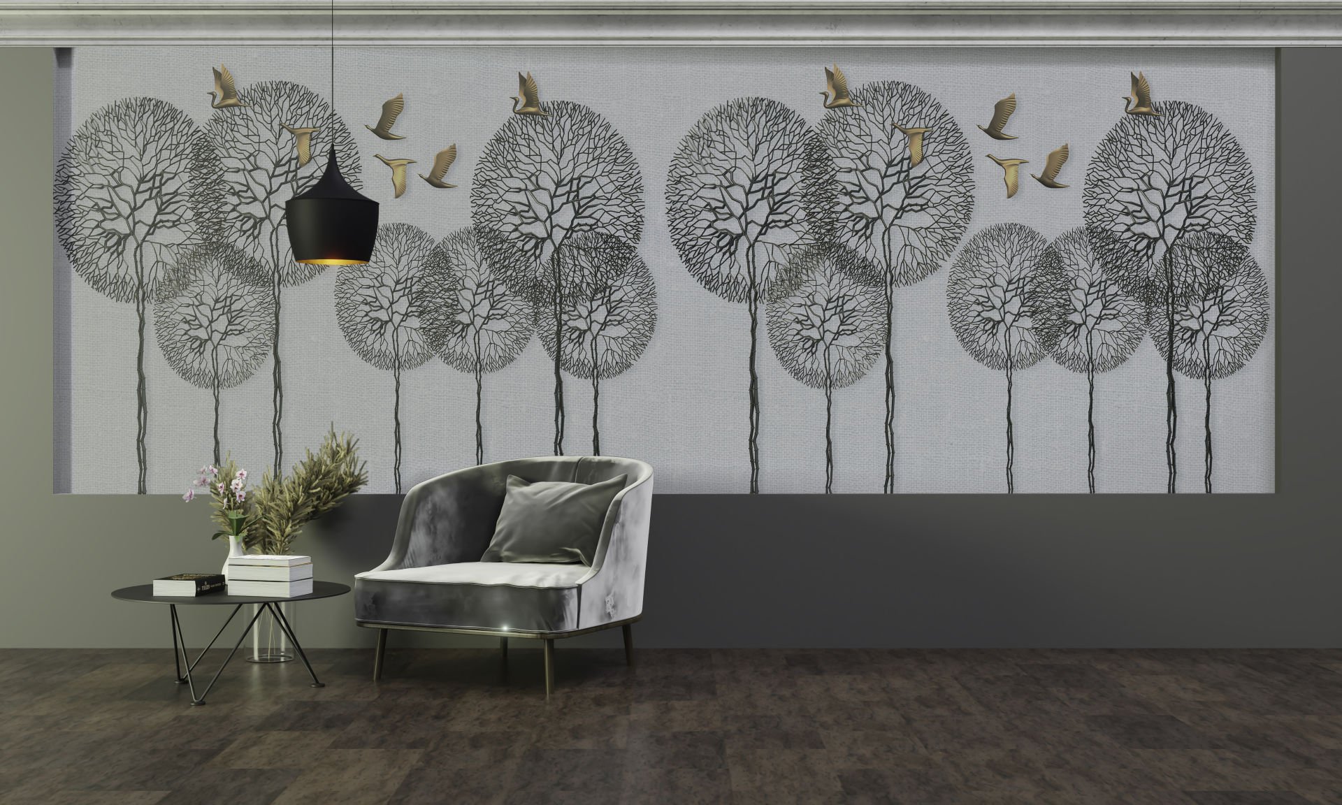 KARAHİNDİBALAR VE KUŞLAR 3D DUVAR POSTERİ