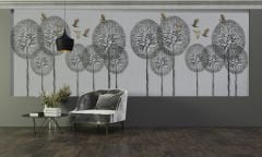 KARAHİNDİBALAR VE KUŞLAR 3D DUVAR POSTERİ