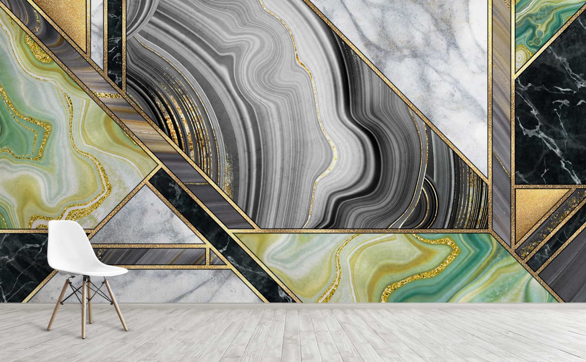 GEOMETRİK MERMER DESEN DUVAR POSTERİ