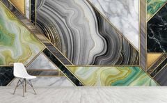 GEOMETRİK MERMER DESEN DUVAR POSTERİ