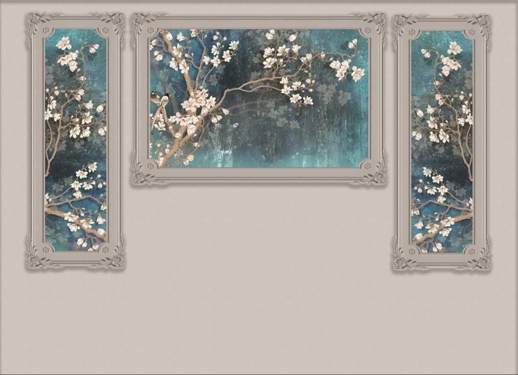 ÇITA DESEN İÇİ RESİMLİ 3D DUVAR POSTERİ