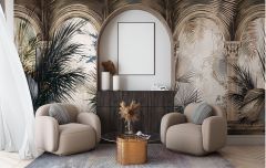 TROPİKAL ESKİTME SÜTUNLU 3D DUVAR POSTERİ