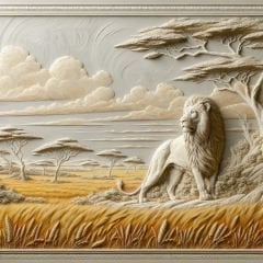 RÖLYEF TROPİK VE ASLAN DUVAR POSTERİ