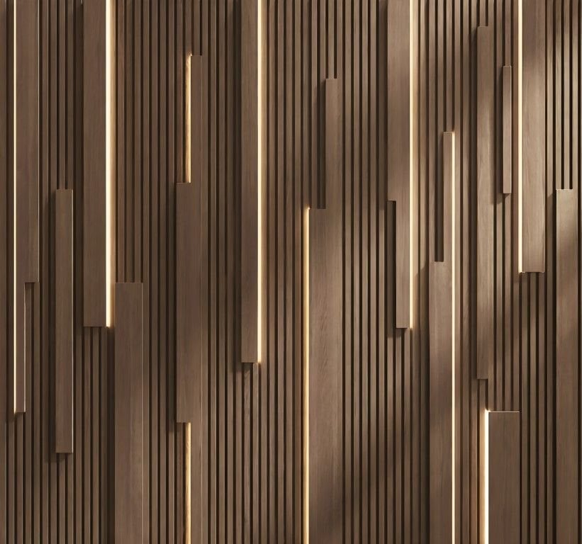 DİKEY DESEN KAHVERENGİ ÇITA GÖRÜNÜMLÜ DUVAR POSTERİ