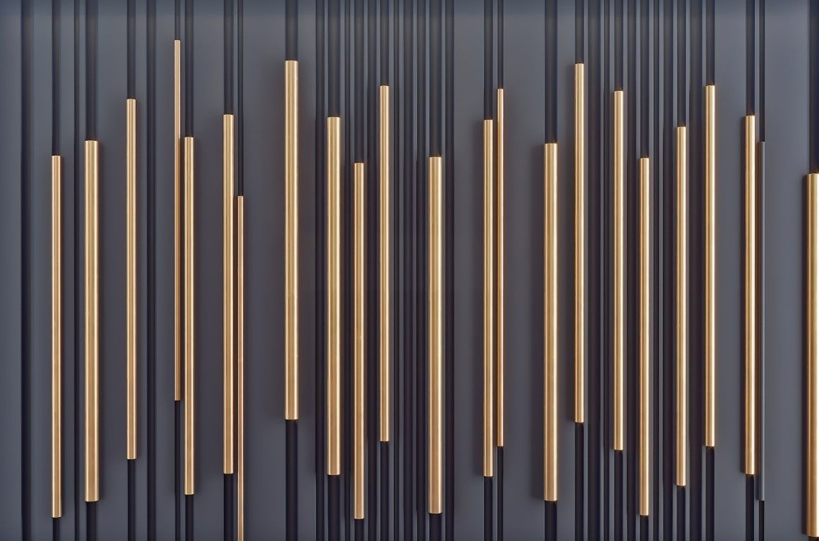 DİKEY GOLD DESENLİ ÇITA GÖRÜNÜMLÜ DUVAR POSTERİ