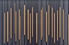 DİKEY GOLD DESENLİ ÇITA GÖRÜNÜMLÜ DUVAR POSTERİ
