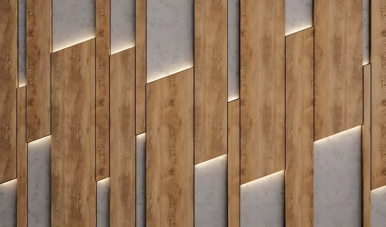 GEOMETRİK AHŞAP ÇITA GÖRÜNÜMLÜ DUVAR POSTERİ