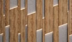 GEOMETRİK AHŞAP ÇITA GÖRÜNÜMLÜ DUVAR POSTERİ