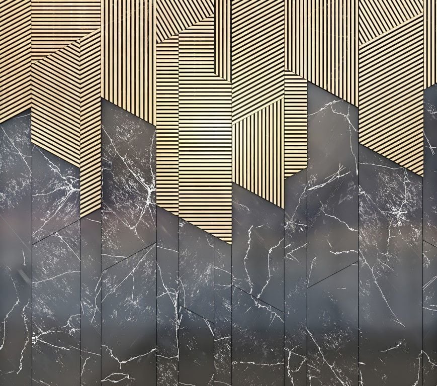 GEOMETRİK ÇITA MERMER GÖRÜNÜMLÜ DUVAR POSTERİ