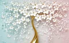 GOLD AĞAÇ TEMALI DUVAR POSTERİ