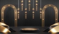 SİYAH GOLD STÜDYO ARKA PLAN TEMALI DUVAR POSTERİ