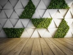 ÜÇGEN DESEN YAPRAKLI GEOMETRİK DUVAR POSTERİ