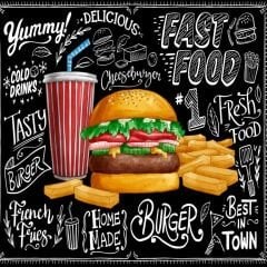 HAMURGER RESTORAN DUVAR POSTERİ