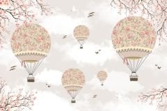 PEMBE HAVA BALONLARI DUVAR POSTERİ