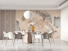 ESKİTME TAVUS KUŞU ETNİK DESEN DUVAR POSTERİ