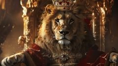 KRAL TAÇLI ASLAN DUVAR POSTERİ
