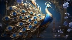 MAVİ TAVUS KUŞU DUVAR POSTERİ
