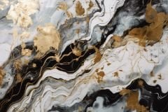 GOLD DETAYLI MERMER DESEN DUVAR POSTERİ