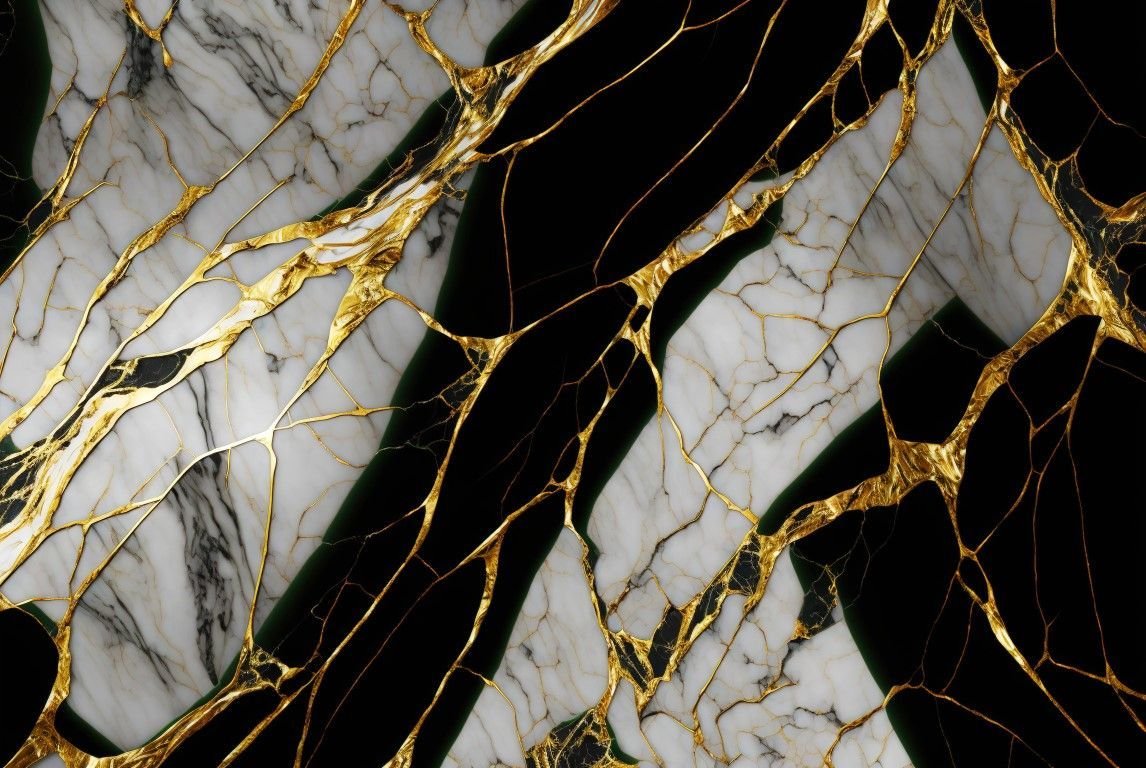 SİYAH GOLD MERMER DESEN DUVAR POSTERİ