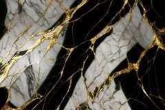 SİYAH GOLD MERMER DESEN DUVAR POSTERİ