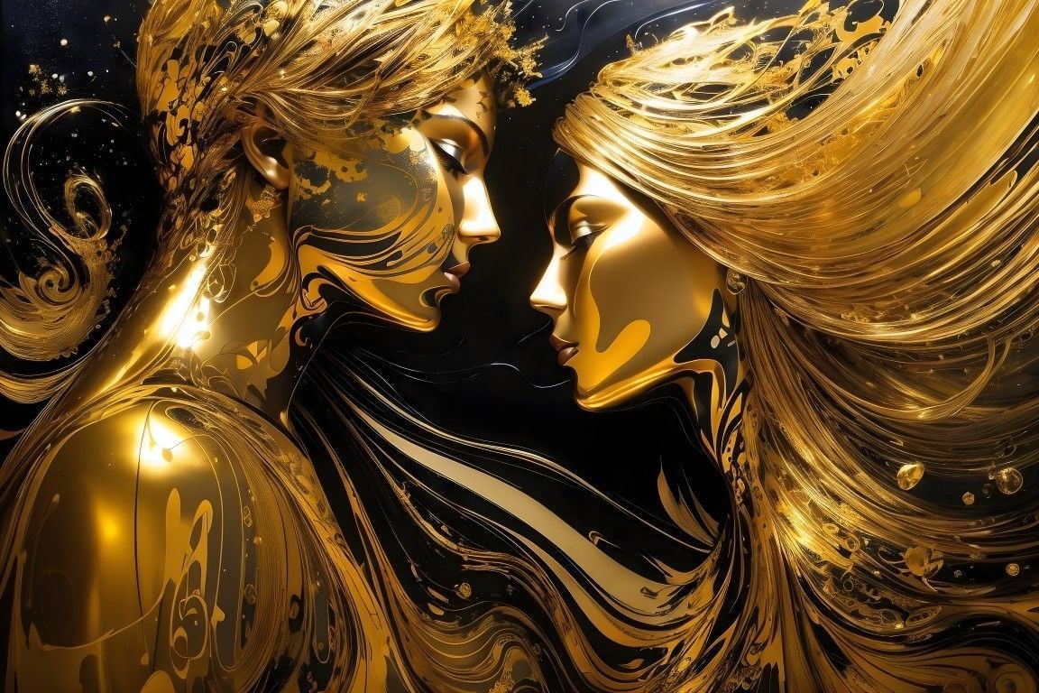 SİYAH GOLD KADIN VE ERKEK DUVAR POSTERİ
