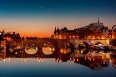 PARİS PONT NEUF KÖPRÜSÜ GÜNBATIMI DUVAR POSTERİ