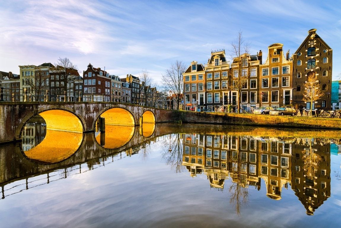 AMSTERDAM KÖPRÜ MANZARALI DUVAR POSTERİ