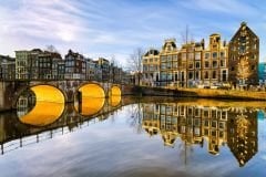 AMSTERDAM KÖPRÜ MANZARALI DUVAR POSTERİ