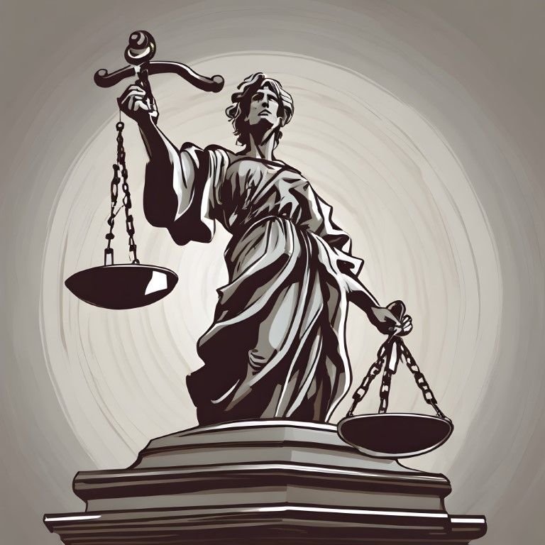 ADALET KONULU KADIN HEYKELİ DUVAR POSTERİ