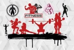 FITNESS YAZILI SPOR SALONU DUVAR POSTERİ