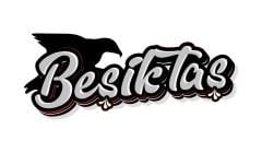 BEYAZ ZEMİN ÜZERİNE SİYAH BEŞİKTAŞ YAZILI DUVAR POSTERİ