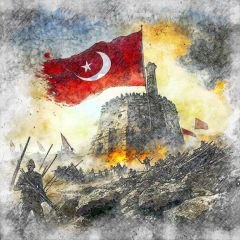 KALENİN ÜSTÜNDE TÜRK BAYRAĞI DUVAR POSTERİ
