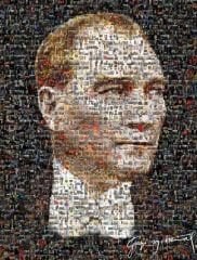 KÜÇÜK GÖRSELLERDEN OLUŞAN ATATÜRK DUVAR POSTERİ