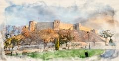 BOYA ÇALIŞMASI GAZİANTEP KALESİ DUVAR POSTERİ