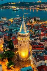 İSTANBUL GÜNBATIMI KIZ KULESİ MANZARASI DUVAR POSTERİ