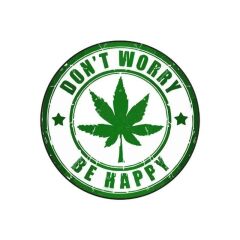 Gogo Don't Worry Be Happy Yazılı Sticker 75 x 75 mm