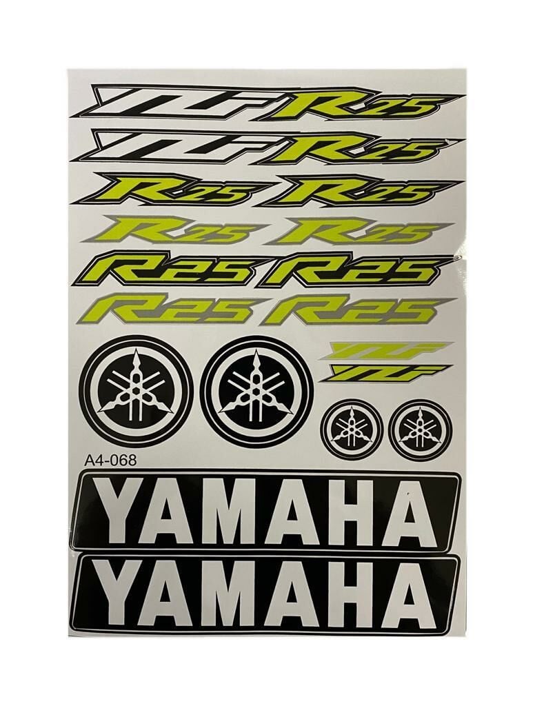 Yamaha R25 A4 Sticker Yeşil