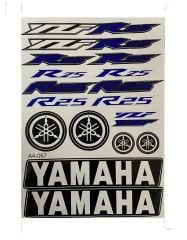 Yamaha R25 A4 Sticker Mavi