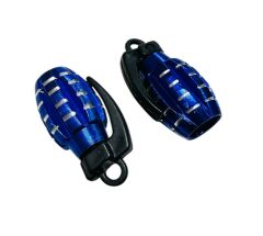 Motogaj Alüminyum Bomba Figürlü Sibop Kapağı Mavi 2' Li