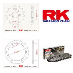 Yamaha Wr 125 R / X Orijinal RK Zincir Dişli Seti