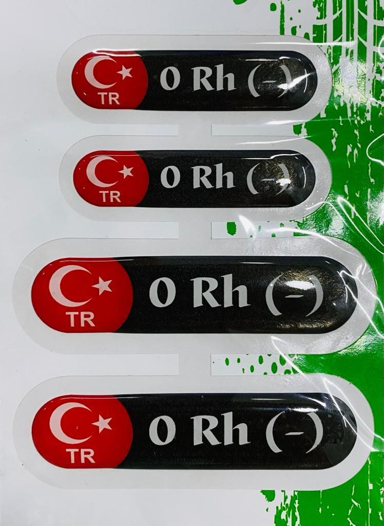 Kan Grubu Sticker 0 Rh (-)
